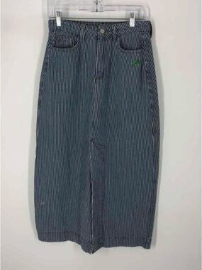 Damson Madder Hickory Stripe Denim Midi Skirt